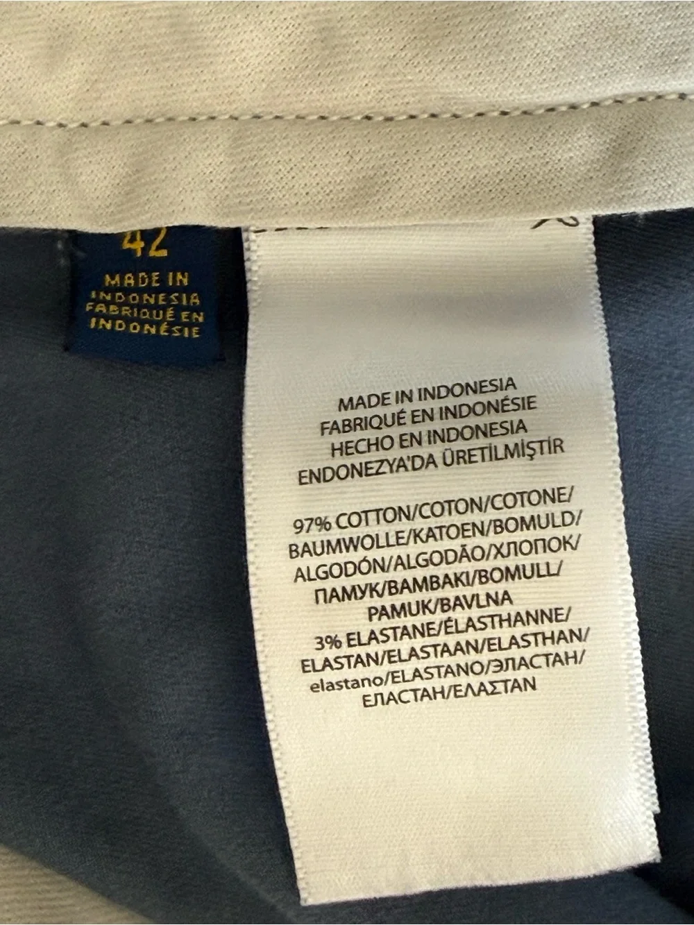 Polo Ralph Lauren Shorts Mens 42  Navy Blue Chino Stretch Classic Fit 7 In